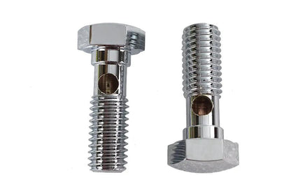 V-Twin Breather Banjo Bolt Set Chrome for Harley Davidson FXST & FLST Models by V-Twin