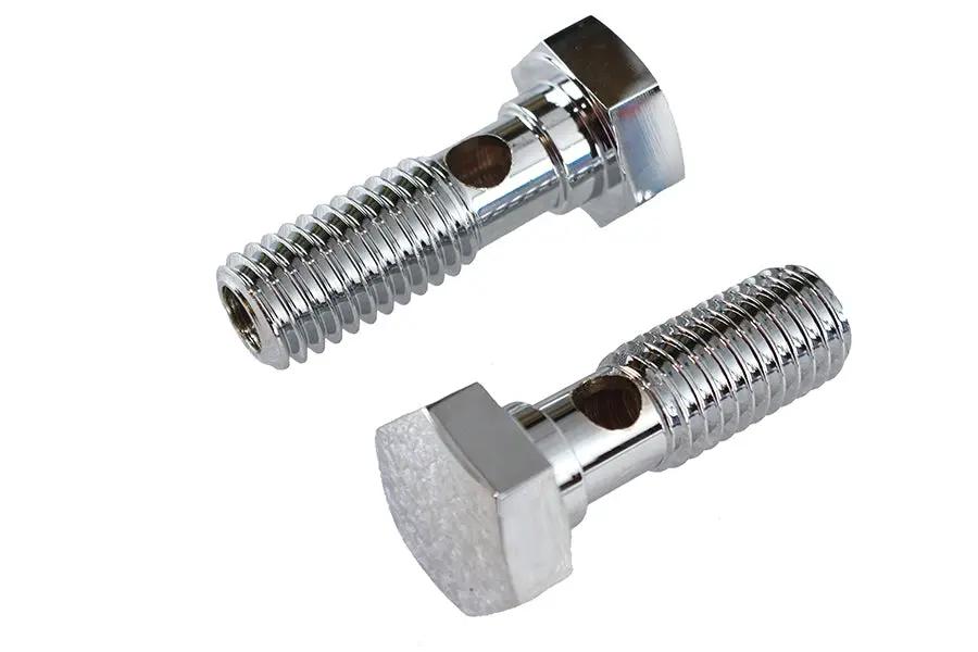 V-Twin Breather Banjo Bolt Set Chrome for Harley Davidson FXST & FLST Models by V-Twin