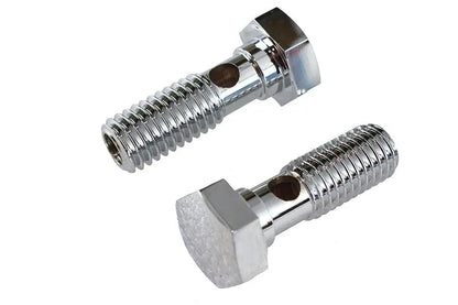 V-Twin Breather Banjo Bolt Set Chrome for Harley Davidson FXST & FLST Models by V-Twin