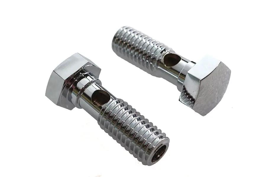 V-Twin Breather Banjo Bolt Set Chrome for Harley Davidson FXST & FLST Models by V-Twin