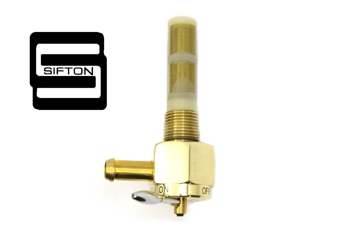 Sifton Brass Hex Petcock 90° Left Hand Spigot for Harley Davidson FL (1965-1974) by Sifton