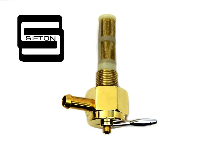 Sifton Brass Hex Petcock 90° Right Hand Spigot for Harley Davidson FL (1965-1974) by Sifton