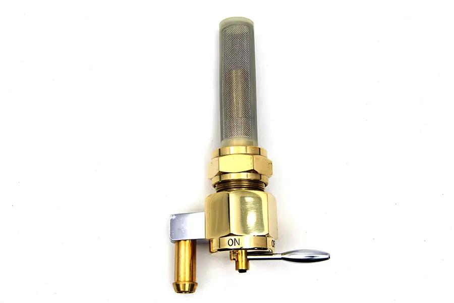 Sifton Brass Hex Petcock Inward Spigot with Nut - Part No. 03-0058BR for Harley Davidson FL (1975-1984) by Sifton
