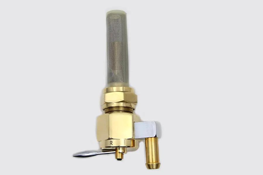 Sifton Brass Hex Petcock Inward Spigot with Nut - Part No. 03-0058BR for Harley Davidson FL (1975-1984) by Sifton