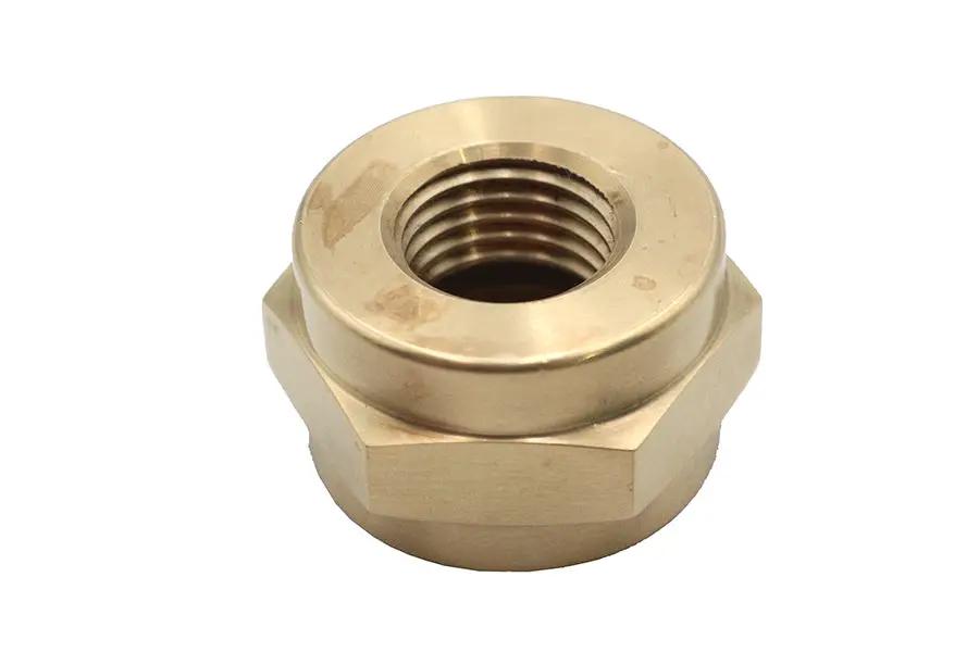 V-Twin 003941 Brass Petcock Adapter Nut for 1/4 inch NPT to 22mm Fuel Tank Connection by V-Twin