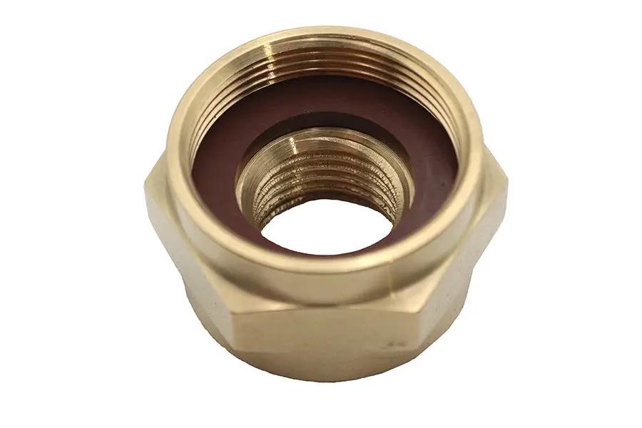 V-Twin 003941 Brass Petcock Adapter Nut for 1/4 inch NPT to 22mm Fuel Tank Connection by V-Twin