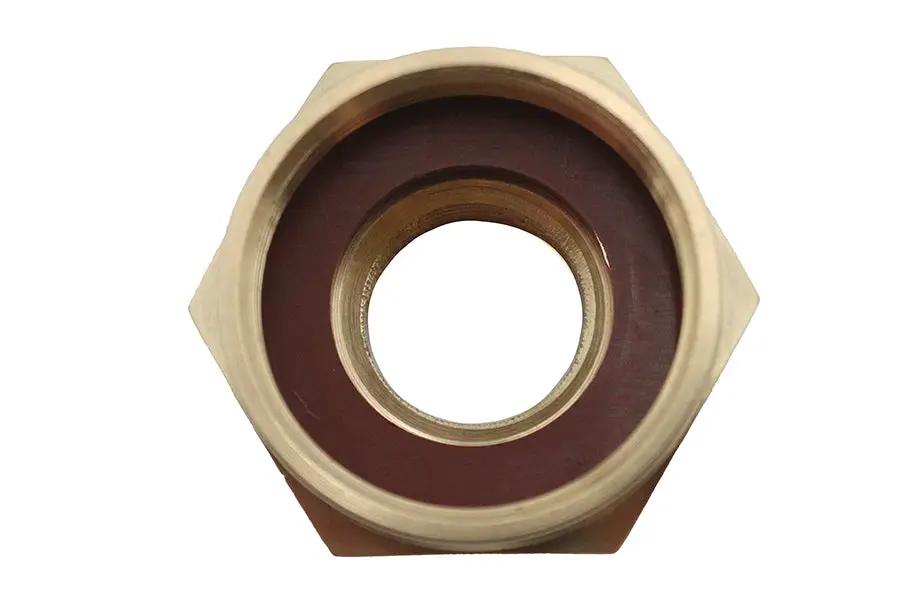 V-Twin 003941 Brass Petcock Adapter Nut for 1/4 inch NPT to 22mm Fuel Tank Connection by V-Twin