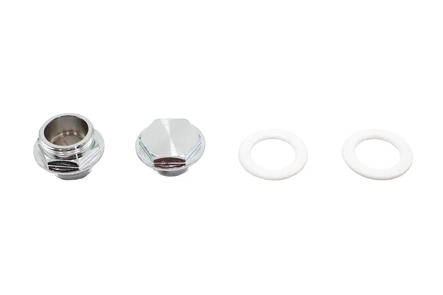 V-Twin Petcock Adapter Set Chrome for Harley Davidson FLT and FLHT 1995-2001 by V-Twin
