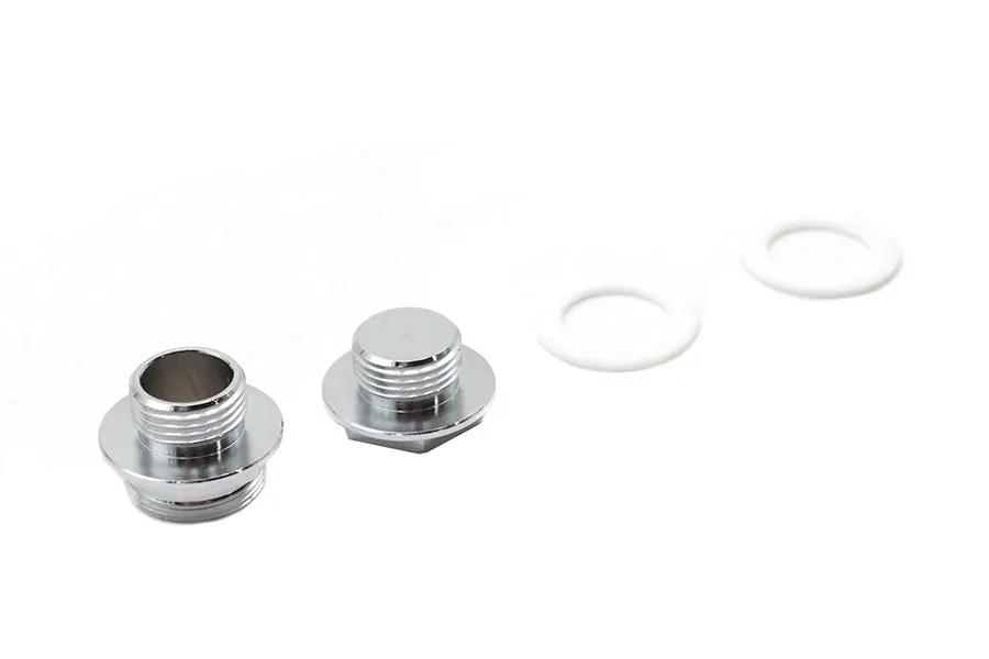 V-Twin Petcock Adapter Set Chrome for Harley Davidson FLT and FLHT 1995-2001 by V-Twin