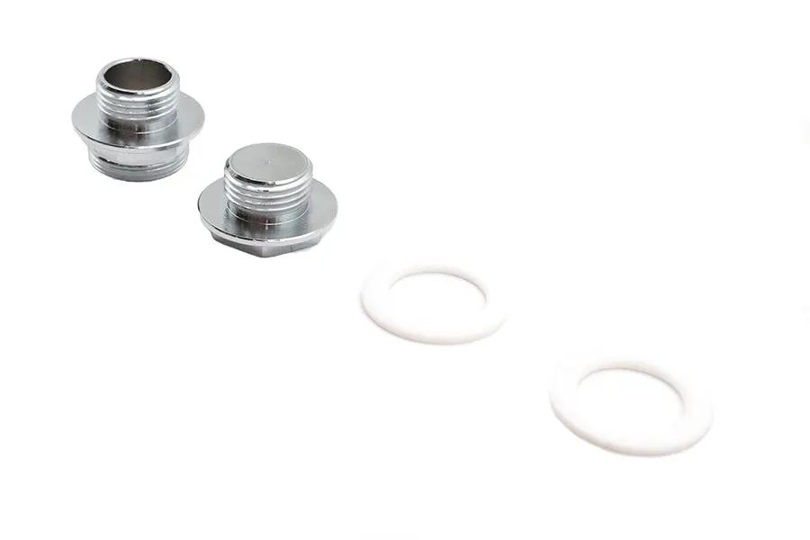 V-Twin Petcock Adapter Set Chrome for Harley Davidson FLT and FLHT 1995-2001 by V-Twin