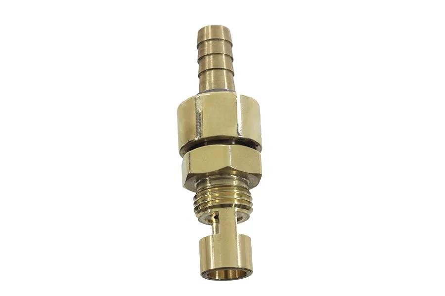 V-Twin Shorty Carburetor Petcock Brass with Rotary Shut-Off Design by V-Twin