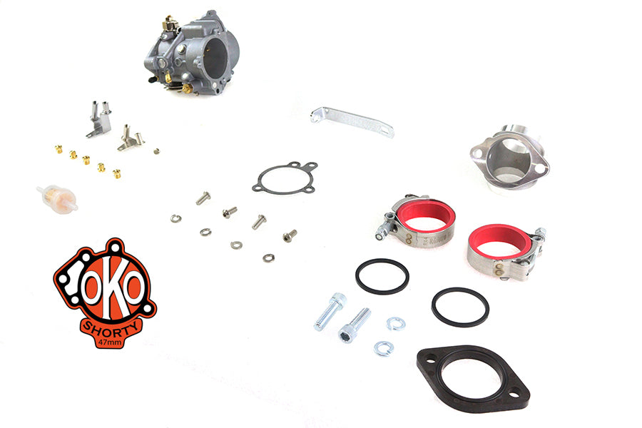 V-Twin OKO 47mm Shorty Carburetor Kit for Harley Davidson FL & FX Models