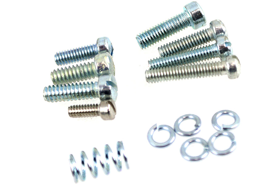 V-Twin Linkert Throttle Lever Replacement Screw and Spring Kit Zinc for Harley Davidson FL Models