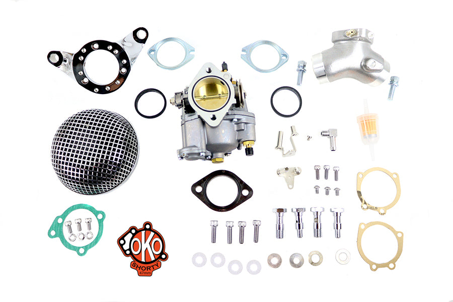 V-Twin OKO Performance 1-7/8 inch Shorty Carburetor Kit for Harley Davidson FLH