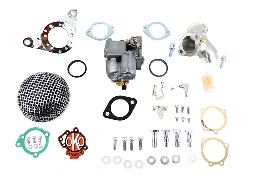 V-Twin OKO Performance 1-7/8 inch Shorty Carburetor Kit for Harley Davidson FLH