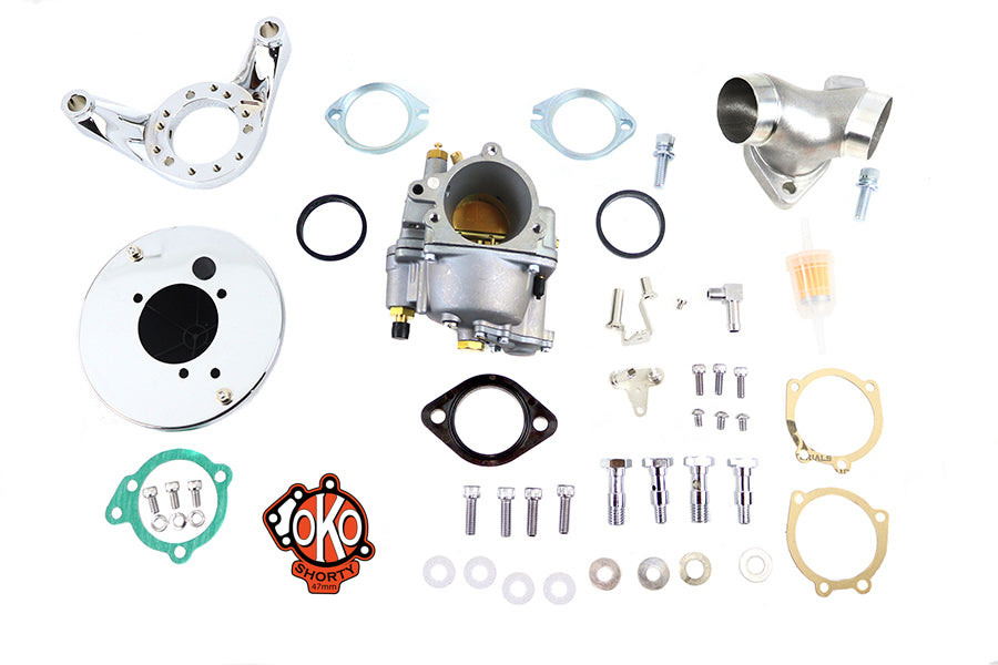 V-Twin OKO Performance 1-7/8 inch Shorty Carburetor Kit for Harley Davidson FLH