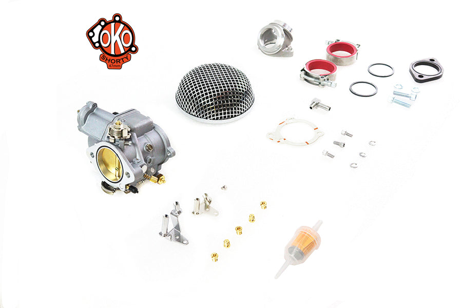 V-Twin 35-1780 OKO 47mm Shorty Carburetor Kit for Harley-Davidson FL