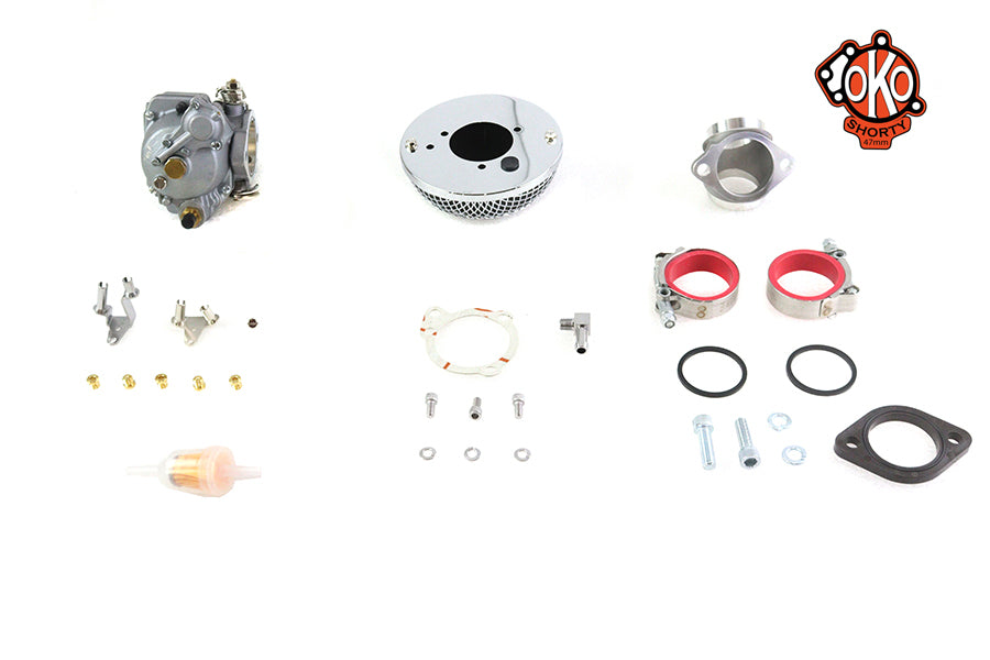 V-Twin 35-1780 OKO 47mm Shorty Carburetor Kit for Harley-Davidson FL
