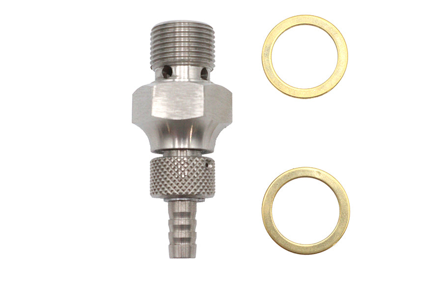 V-Twin Fat Bob 3/4 inch-18 Thread Petcock Stainless Steel for Harley Davidson FL Models
