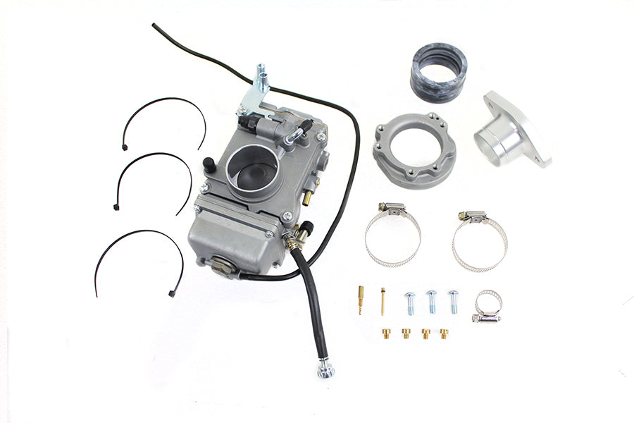 V-Twin OKO 42mm Flatside Carburetor Kit with Manifold and Adapter Rings