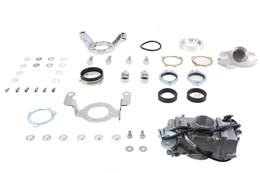 V-Twin OKO 45mm Flatside Carburetor Kit for Harley Davidson FLST Models