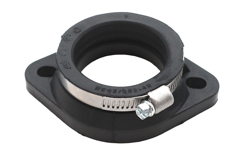 Ultima 42mm Mikuni Flange Adapter - Black Rubber with Stainless Steel Clamp