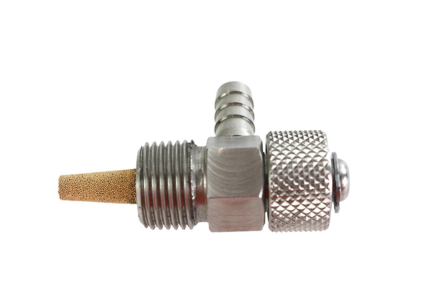 V-Twin Stainless Steel 90 Degree Rotary Petcock 3/8 Inch