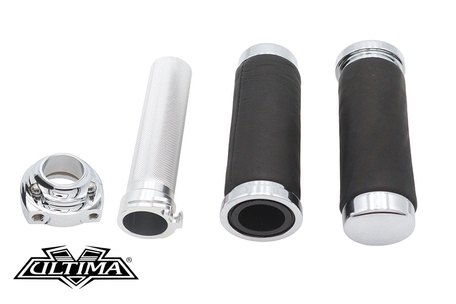 Ultima Twist Grip Assembly Chrome for Harley Davidson - Fits 1974-2008 Models