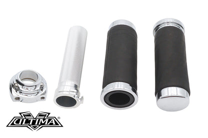 Ultima Twist Grip Assembly Chrome for Harley Davidson - Fits 1974-2008 Models