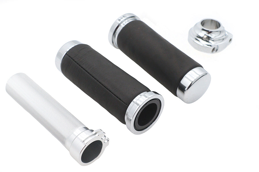 Ultima Twist Grip Assembly Chrome for Harley Davidson - Fits 1974-2008 Models