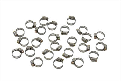 V-Twin 3506 B Stainless Steel Oil Line Hose Clamp - 5/8 inch Worm Gear Clamp