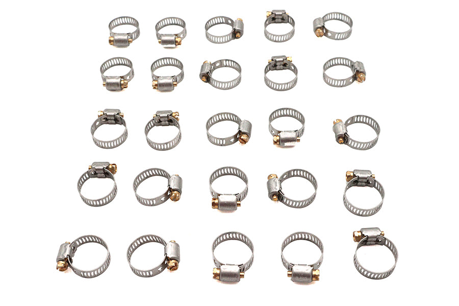 V-Twin 3506 B Stainless Steel Oil Line Hose Clamp - 5/8 inch Worm Gear Clamp