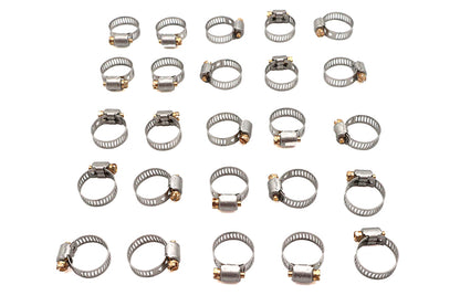 V-Twin 3506 B Stainless Steel Oil Line Hose Clamp - 5/8 inch Worm Gear Clamp
