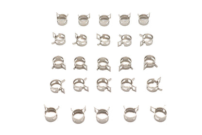 V-Twin Nickel Plated Oil Line Hose Clamp, 1/4 Inch Fuel or Oil Line (Part T03-6235-25)