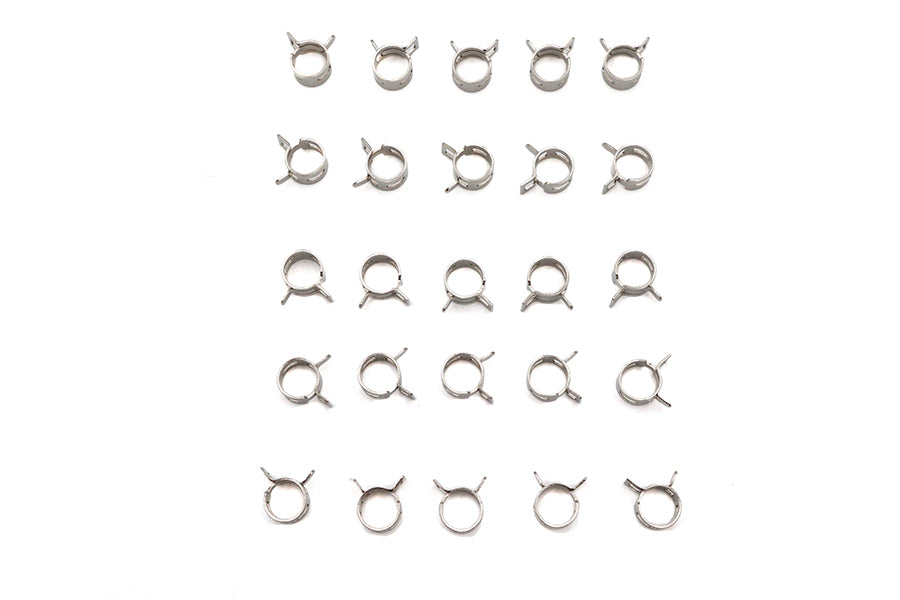 V-Twin Nickel Plated Oil Line Hose Clamp, 1/4 Inch Fuel or Oil Line (Part T03-6235-25)