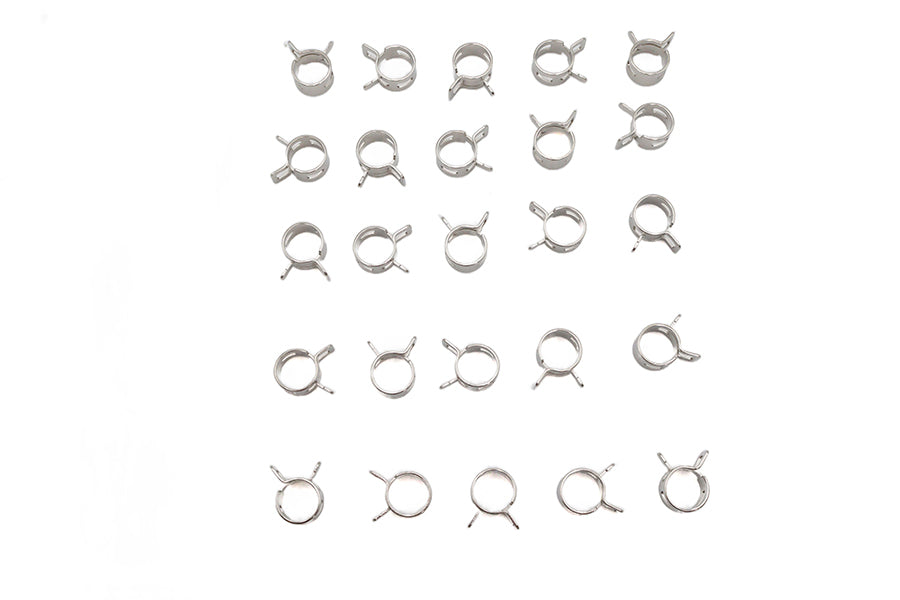 V-Twin Nickel Plated Oil Line Hose Clamp for 3/8 Inch Fuel and Oil Lines, Part T03-6238-25