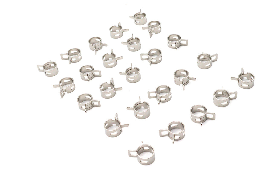 V-Twin Nickel Plated Oil Line Hose Clamp for 3/8 Inch Fuel and Oil Lines, Part T03-6238-25