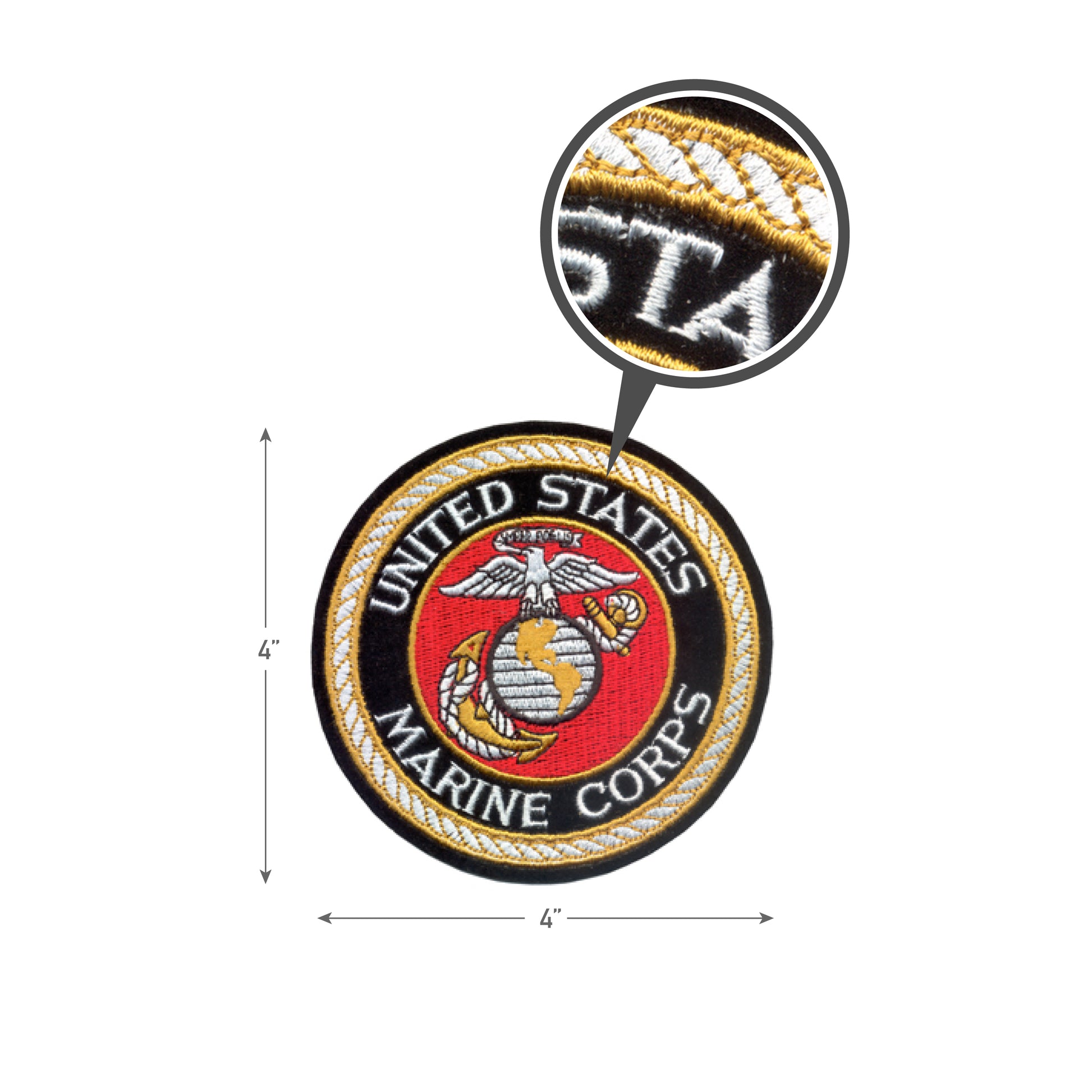 Rothco Deluxe USMC Round Patch - 3 Inch Embroidered Marine Corps Patch