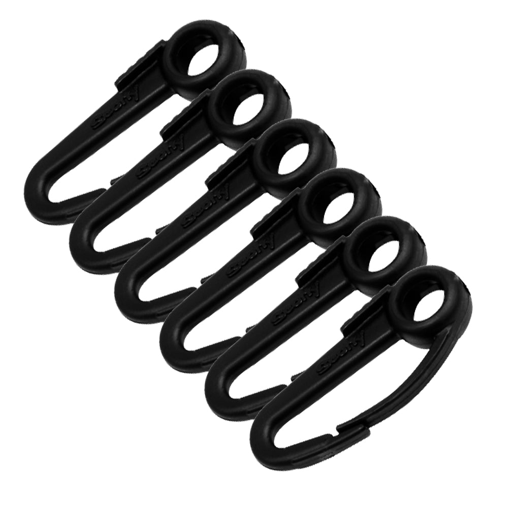 Scotty Nylon Snap Hook Black Part 590-BK (6-Pack) for Secure Tethering and DIY Projects