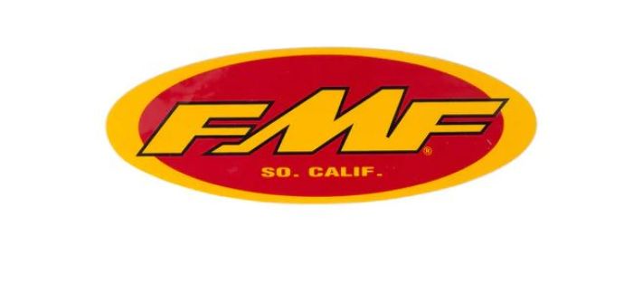 FMF Racing 5-Inch Oval Sticker Yellow and Red (100 Pack) - Part Number 015230