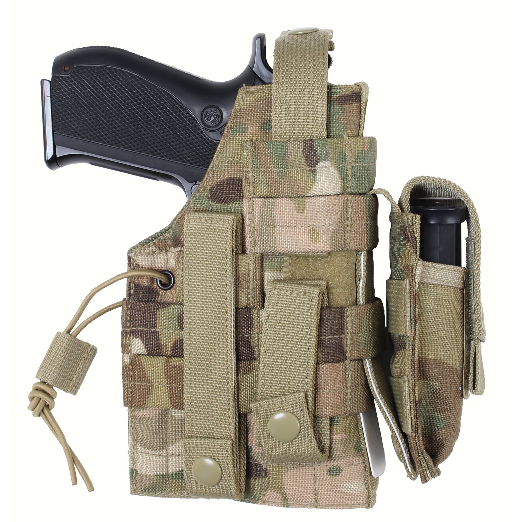 Rothco MOLLE Modular Ambidextrous Holster MultiCam – Versatile Tactical Gear for Right and Left-Handed Use