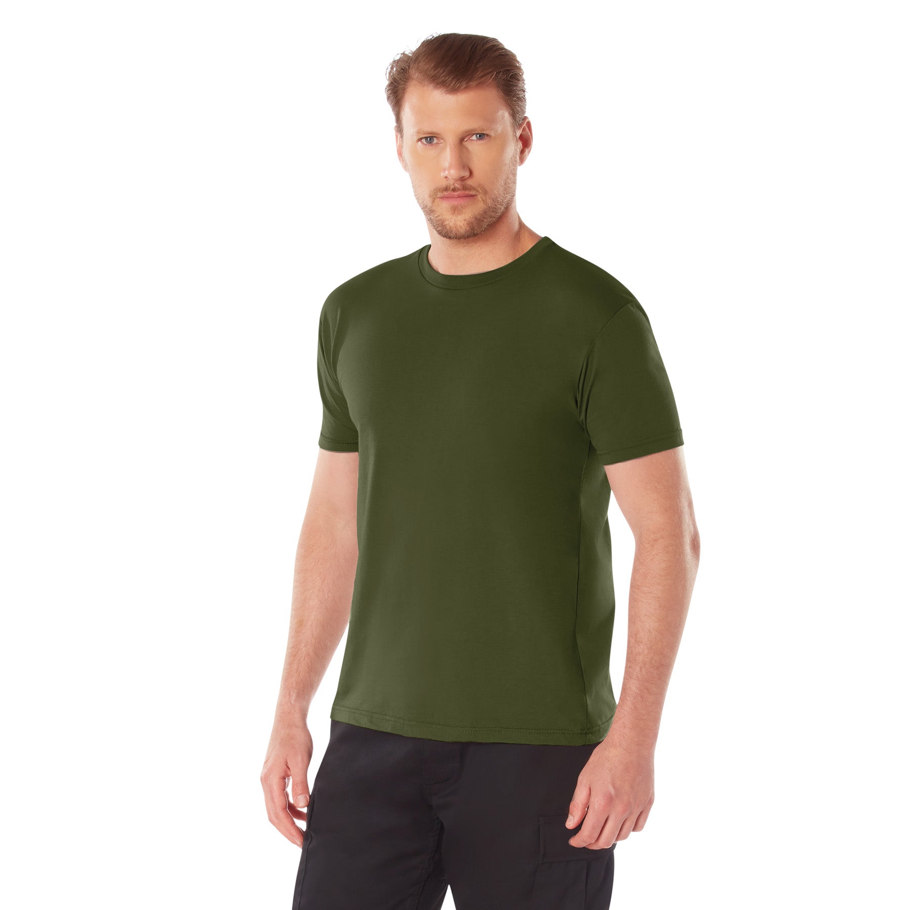 Rothco Athletic Fit Solid Color T-Shirt in Olive Drab, Size Large