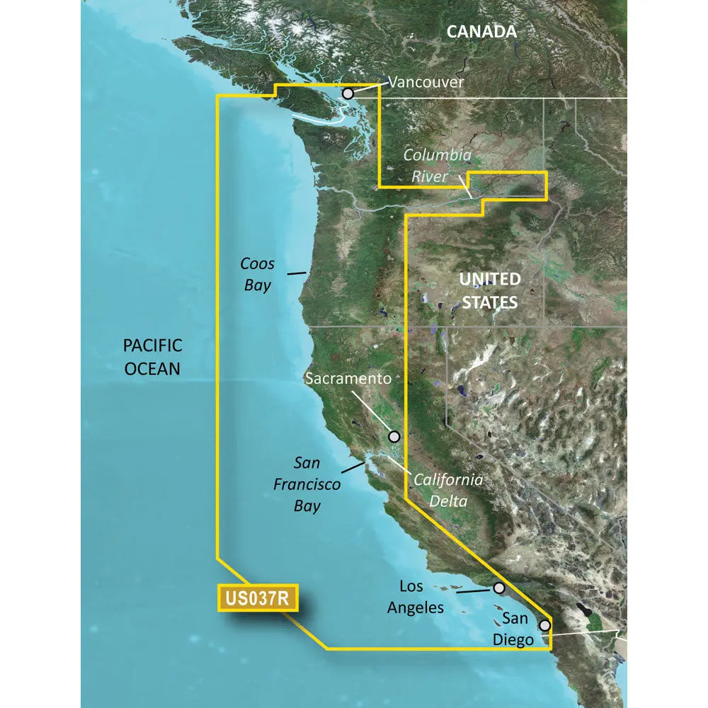 Garmin BlueChart g3 Vision HD - VUS037R Coastal Navigation Chart for Vancouver to San Diego
