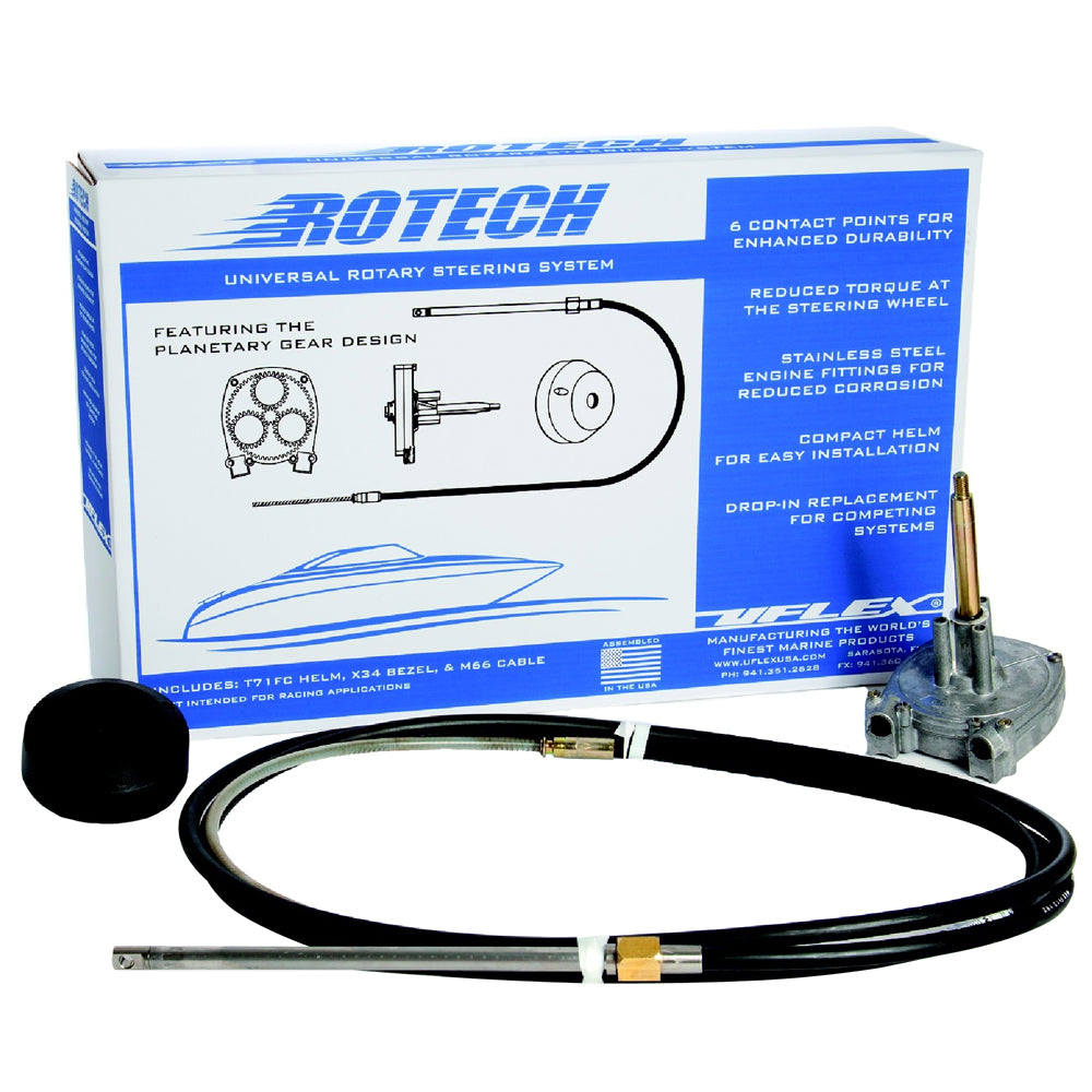 UFlex USA Rotech 18' Rotary Steering System Package with Helm, Bezel, and Cable