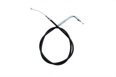 V-Twin Black Throttle Cable with 90 Degree Elbow Fitting for Harley Davidson FL and FX Models by V-Twin