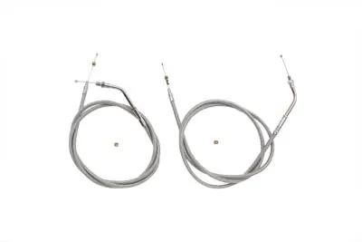 V-Twin Stainless Steel Throttle and Idle Cable Set with 45 Degree Elbow Fittings, Part Number 28-0117SP-12 by V-Twin