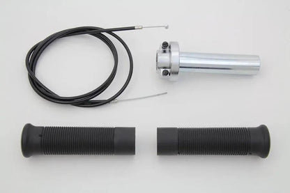 V-Twin 1/4 Inch Turn Fast Throttle Kit with Chrome Twist Grip Housing by V-Twin