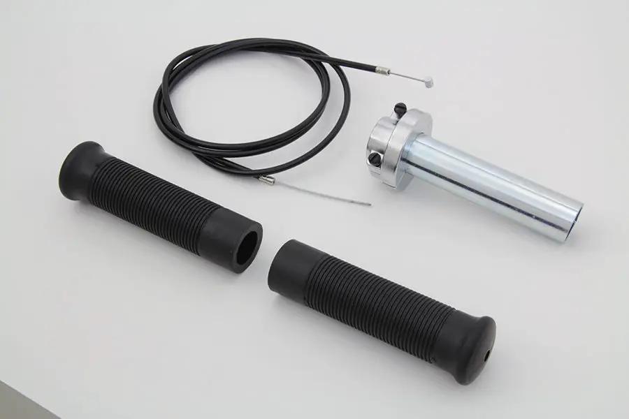 V-Twin 1/4 Inch Turn Fast Throttle Kit with Chrome Twist Grip Housing by V-Twin