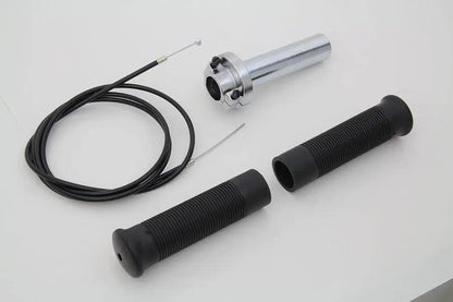 V-Twin 1/4 Inch Turn Fast Throttle Kit with Chrome Twist Grip Housing by V-Twin