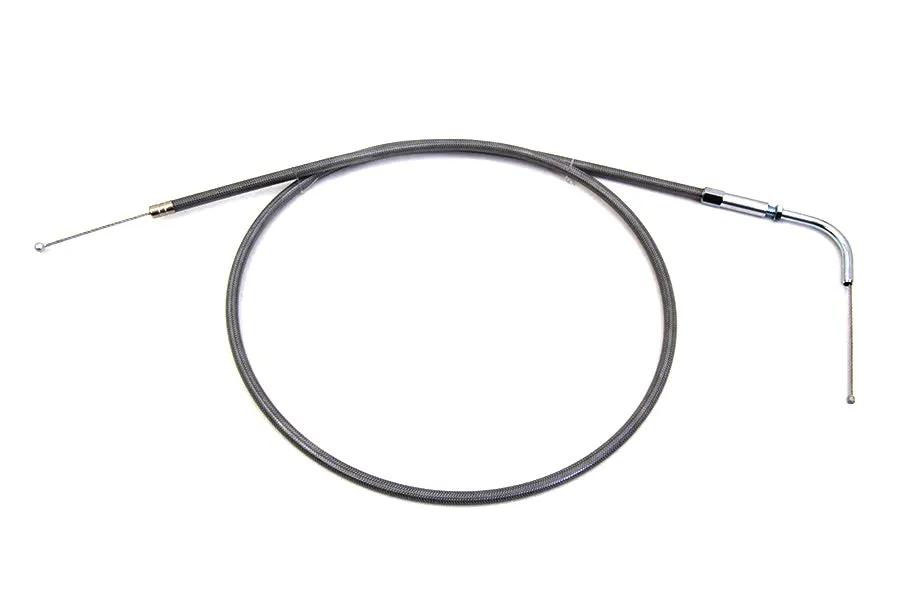 V-Twin Stainless Steel Throttle Cable with 38 Inch Casing and 90 Degree End - Part Number 28-0085SP by V-Twin